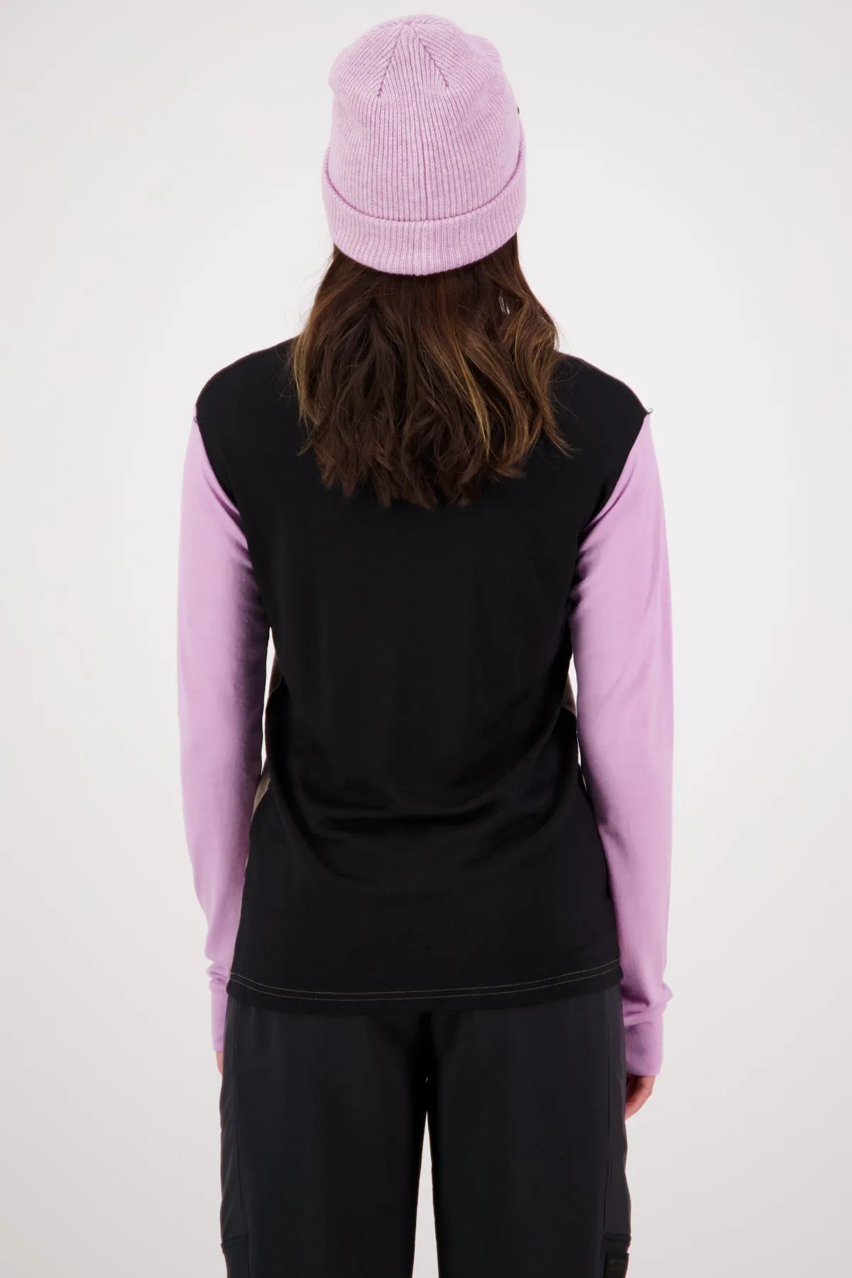 Mons Royale Yotei BF High Neck Long Sleeve Womens Orchid Dawn