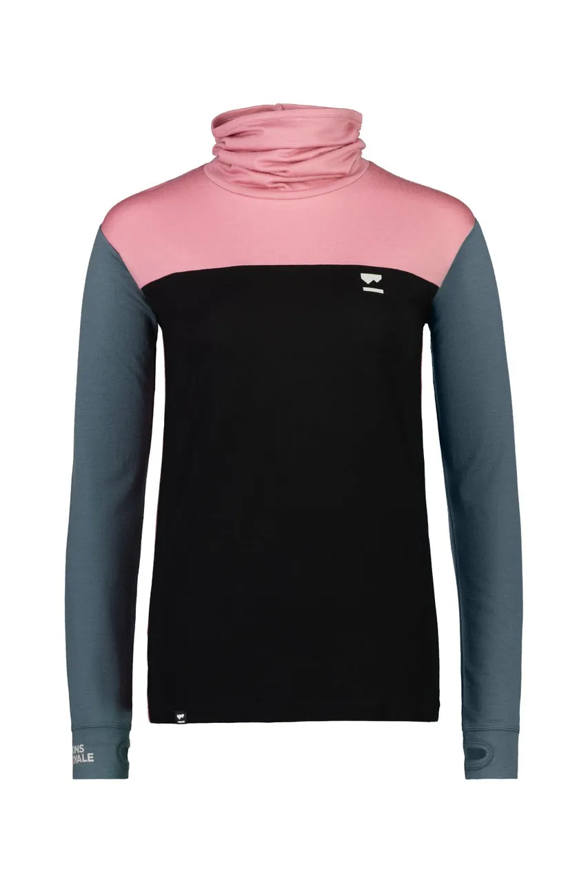 Mons Royale Yotei BF High Neck Thermals Womens Dusty Pink / Burnt Sage