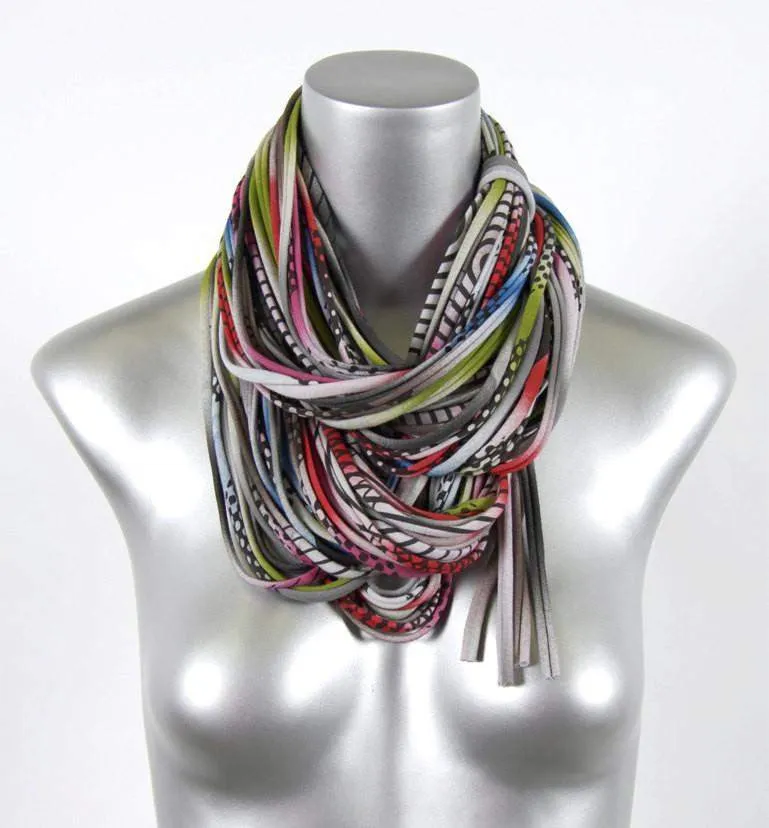 Necklush Cowl Scarf / Dark Rainbow / Unisex