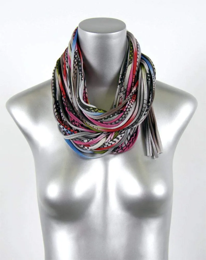 Necklush Cowl Scarf / Dark Rainbow / Unisex