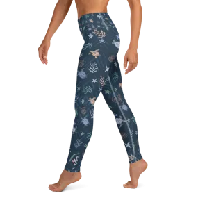 Ocean of Turtles Leggings - High Waist (Warehouse)