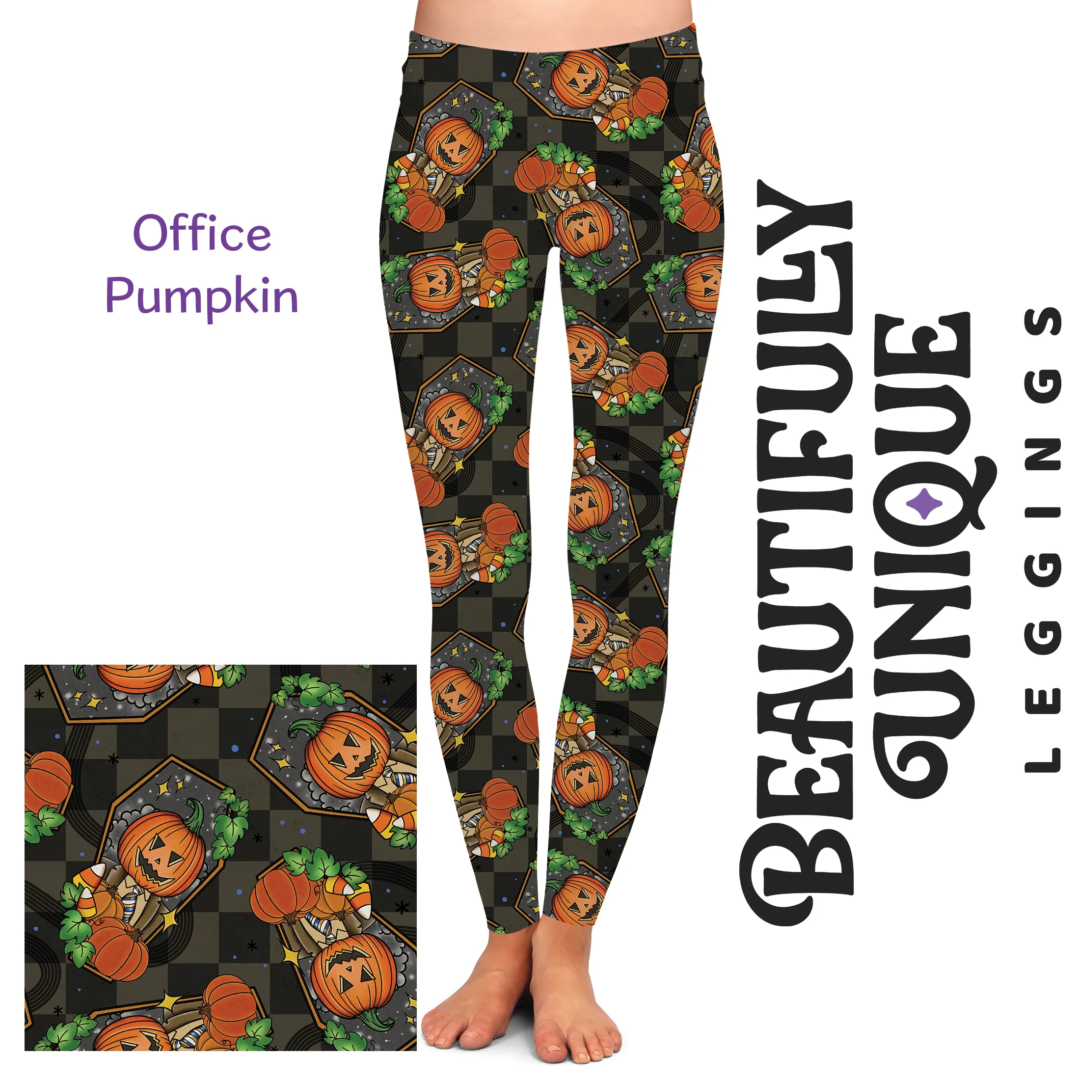 Office Pumpkin (Semi-Exclusive) - High-quality Handcrafted Vibrant Leggings