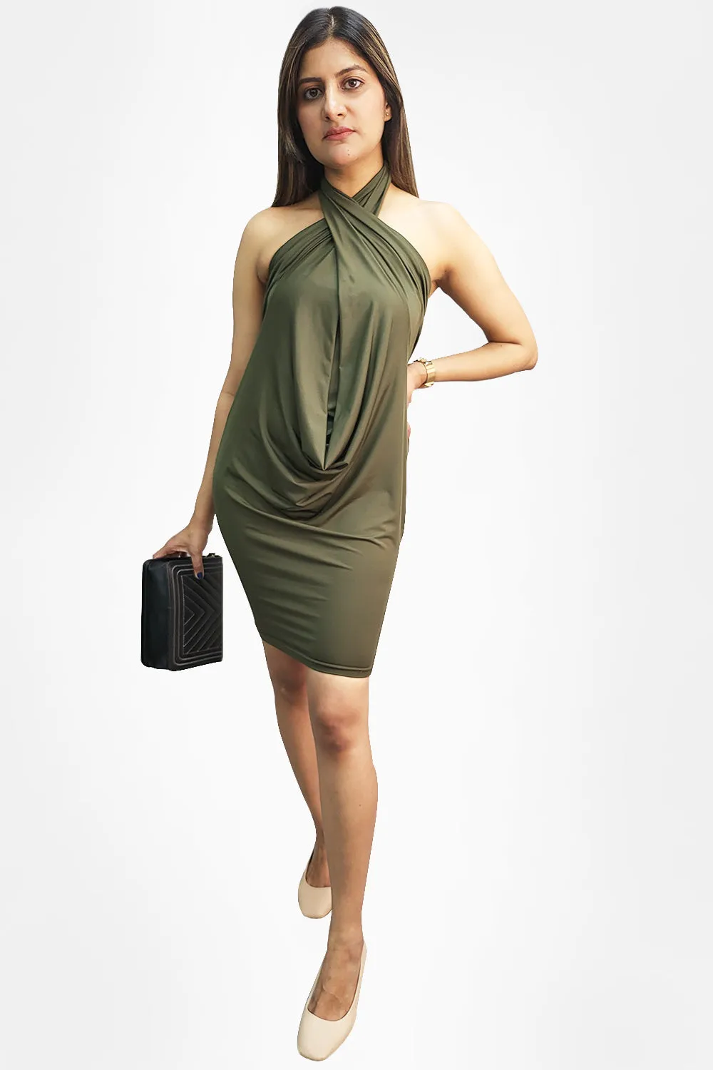 Olive Green Transformable Tube Dress