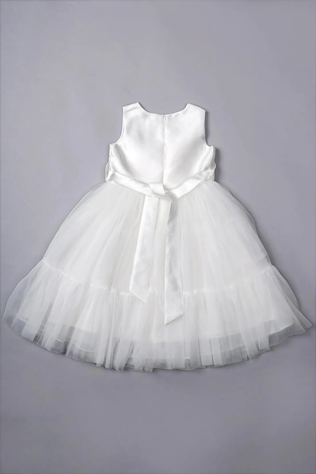 One Friday Girls White Rose Party Dress