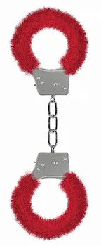 Ouch Beginners Furry Handcuffs - Red