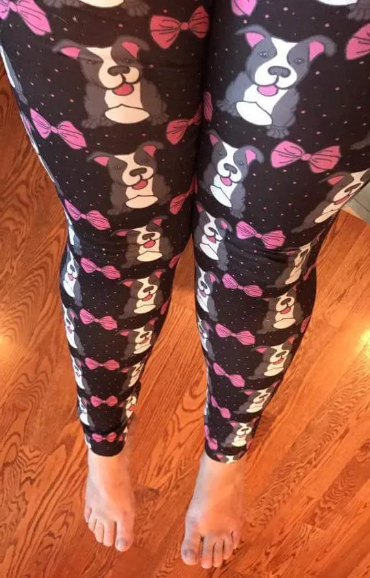 Pitbulls & Bows (Exclusive) - High-quality Handcrafted Vibrant Leggings