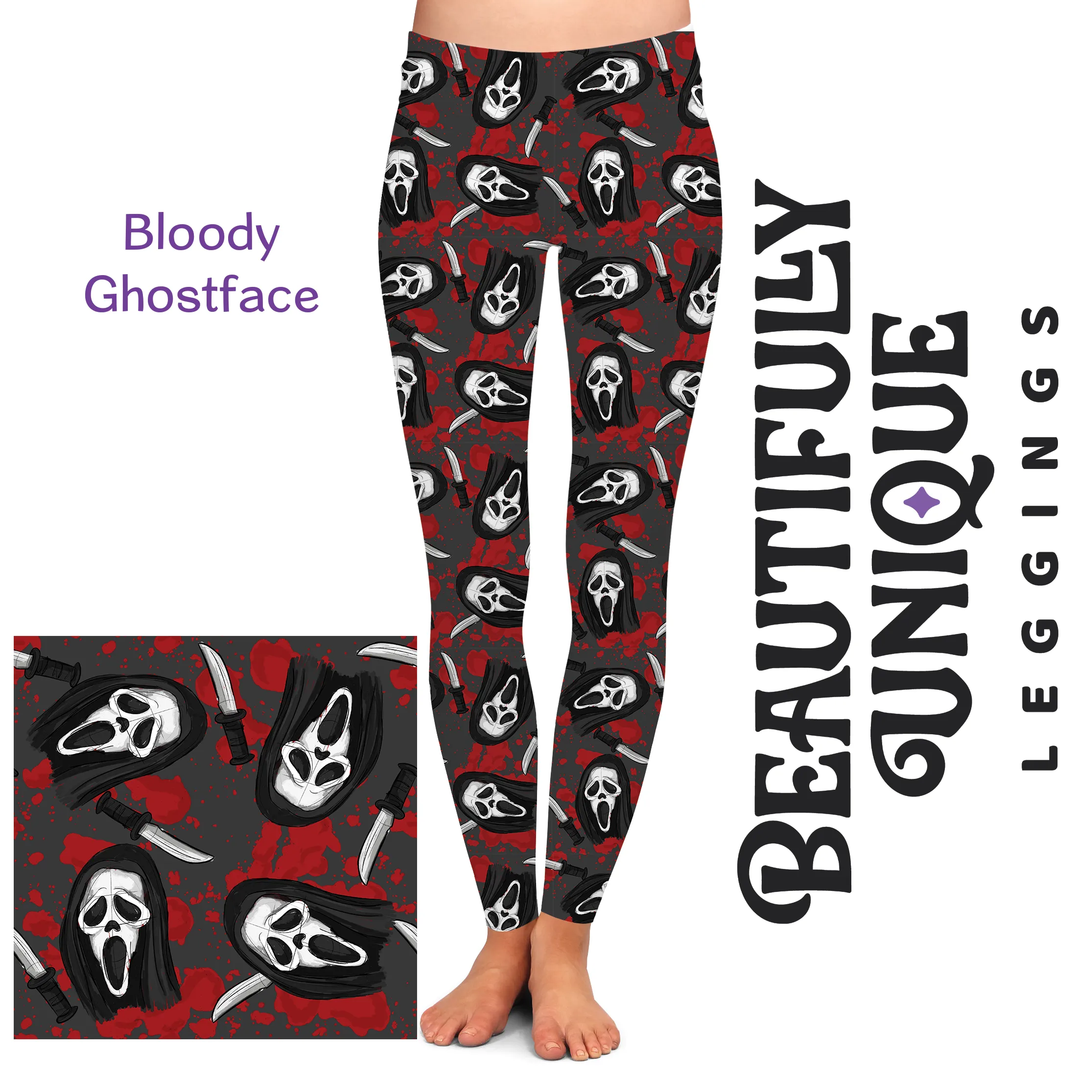 Pre-Order: Bloody Ghostface (Semi-Exclusive) - High-quality Handcrafted Vibrant Leggings