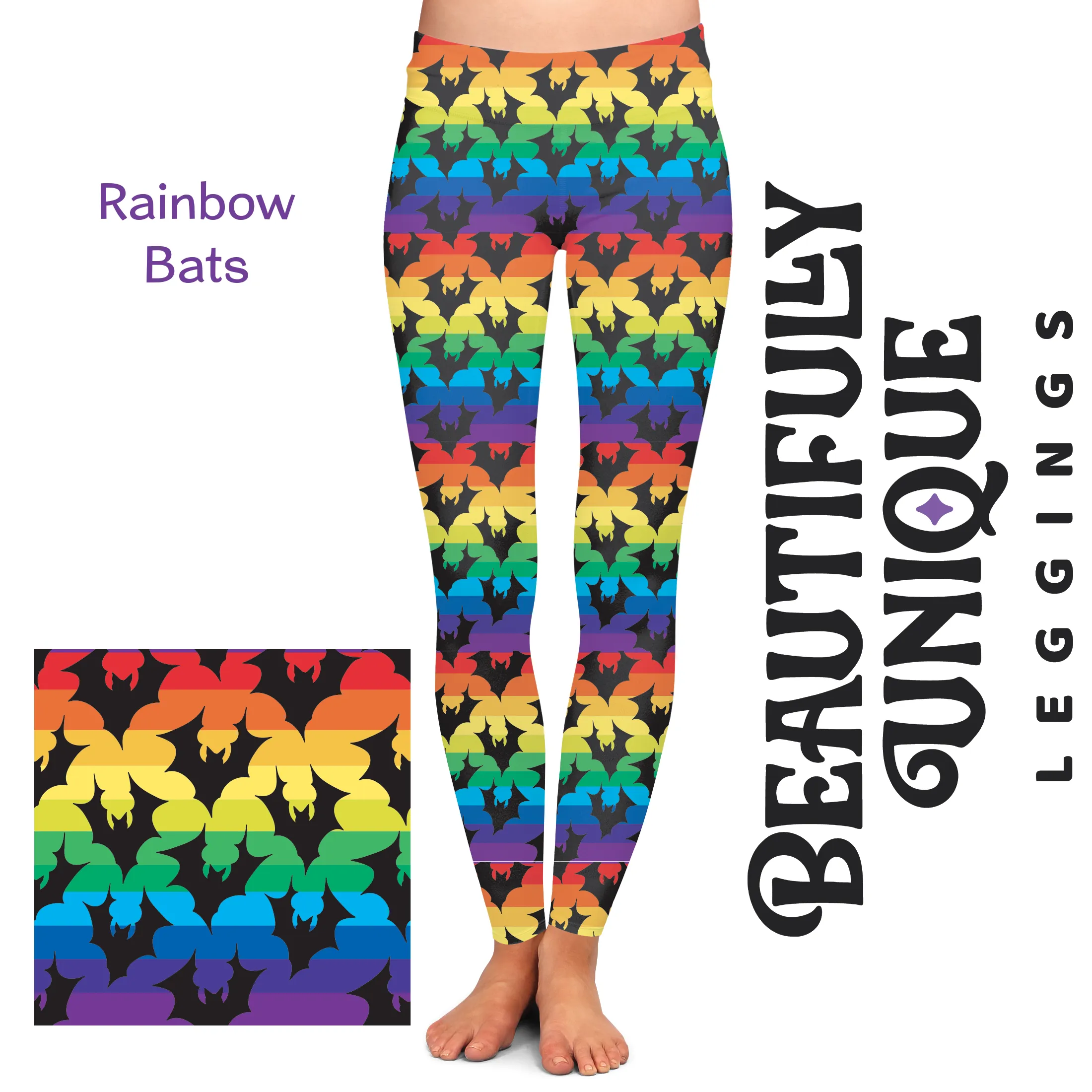 Pre-Order: Rainbow Bats (Exclusive) - High-quality Handcrafted Vibrant Leggings