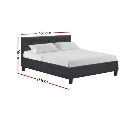 Queen Package | Agnes Bed Charcoal & Normay Pillow Top Mattress (Medium Firm)