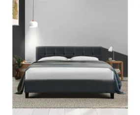 Queen Package | Agnes Bed Charcoal & Normay Pillow Top Mattress (Medium Firm)