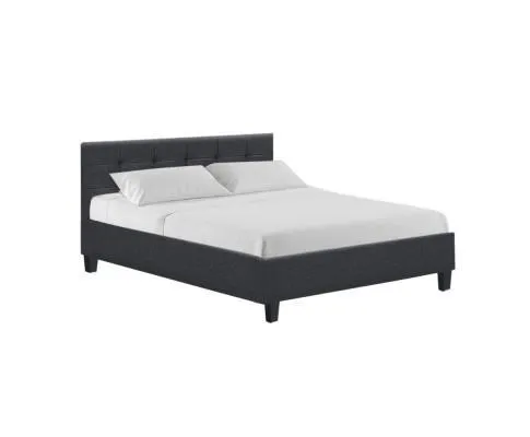 Queen Package | Agnes Bed Charcoal & Normay Pillow Top Mattress (Medium Firm)