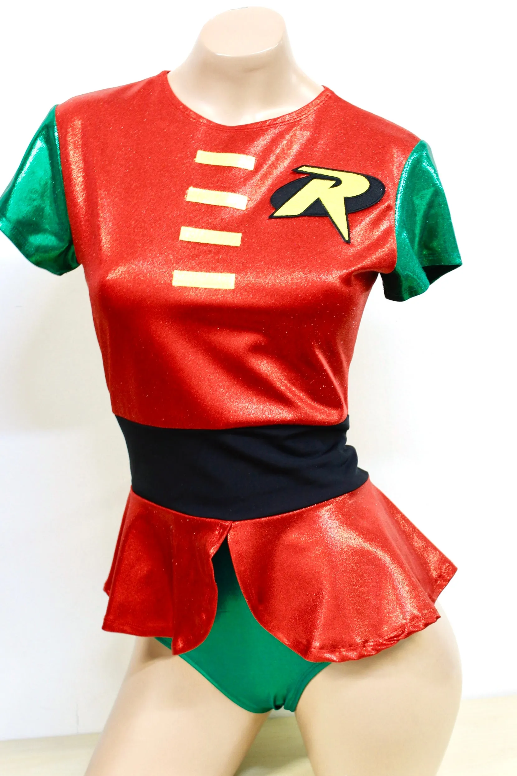 Sidekick Costume Set with Peplum Top, Highwaist Bottoms and Cape