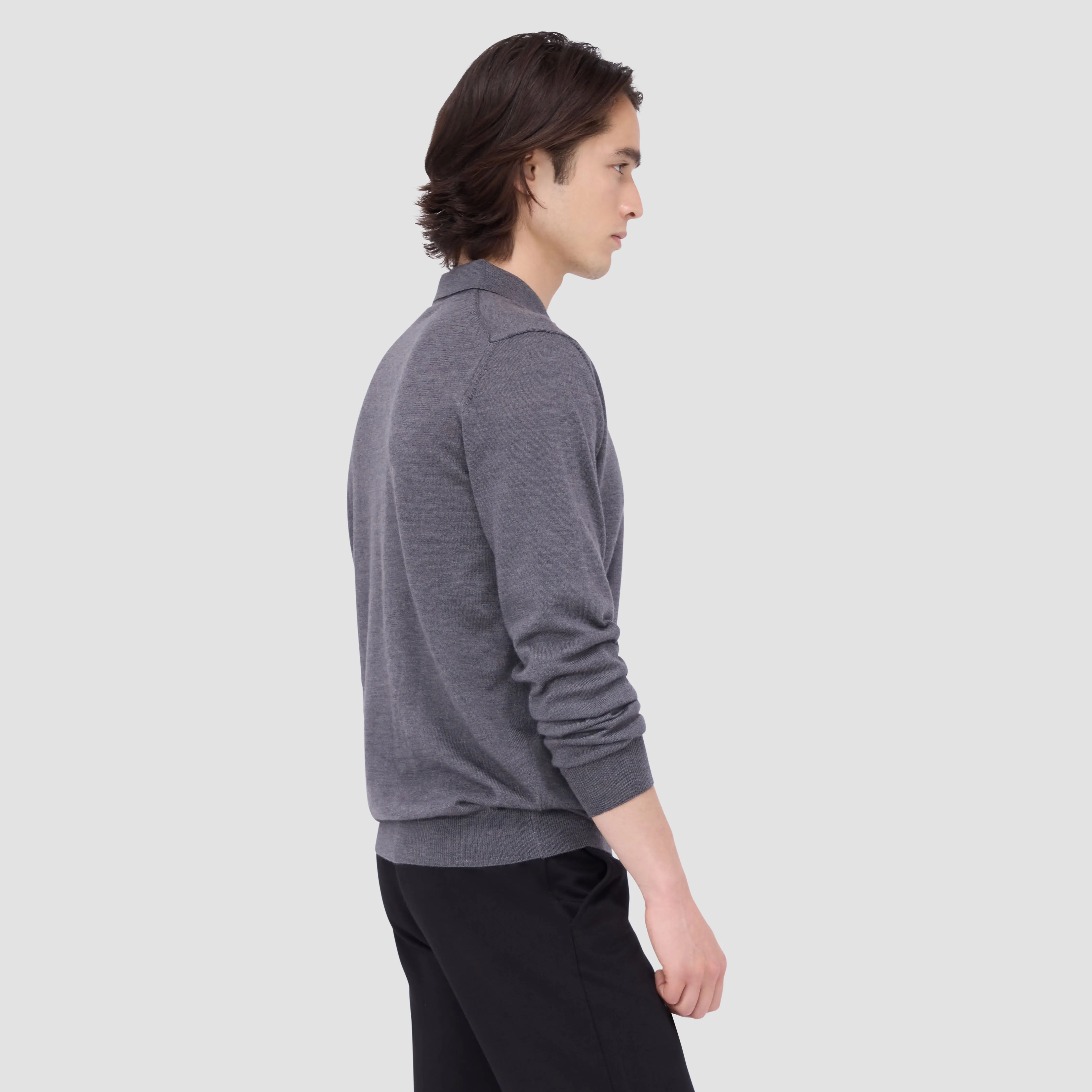 Super Merino Solid Polo Sweater