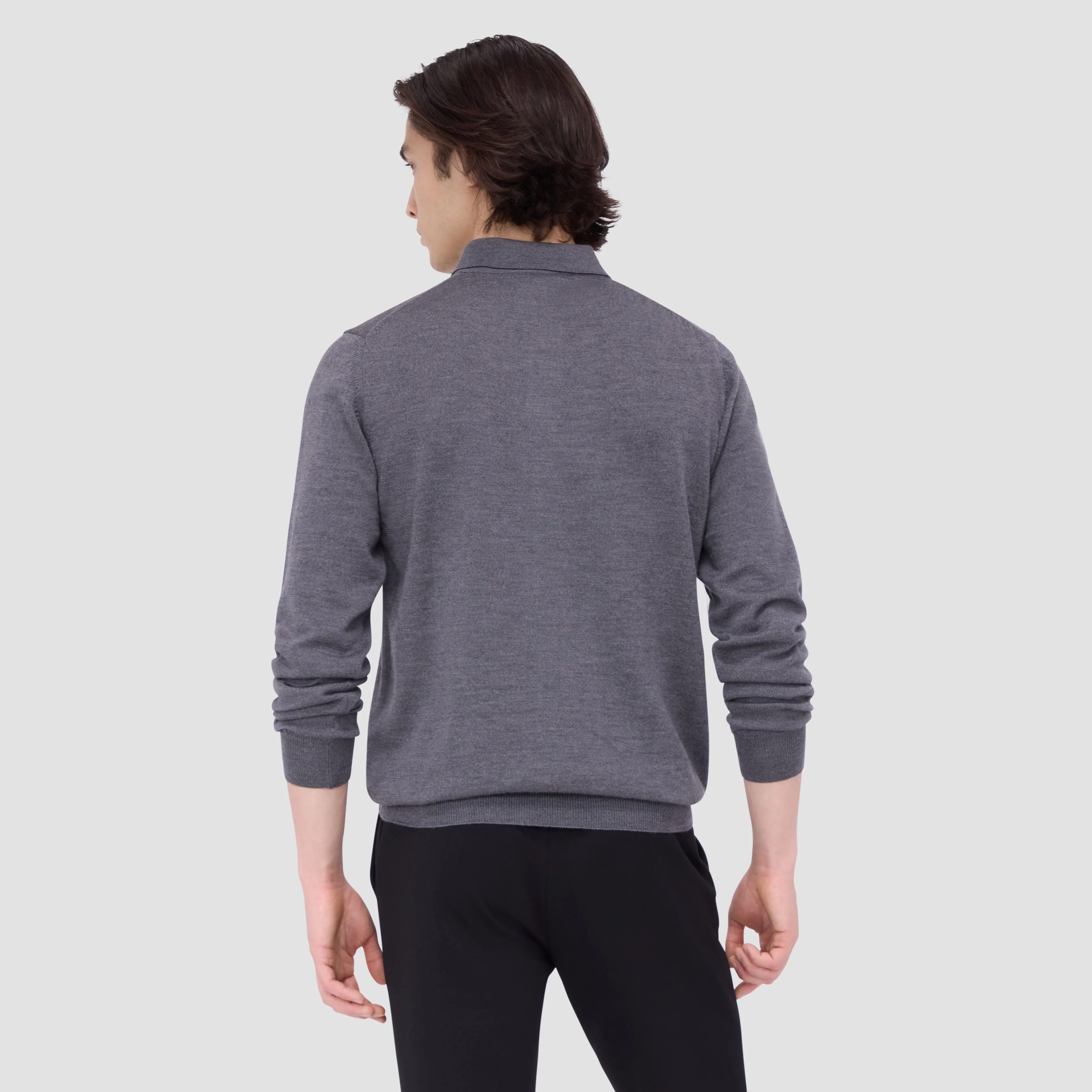 Super Merino Solid Polo Sweater