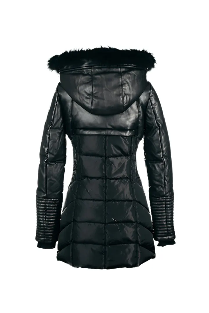 SYLVIA Leather Sleeved Down Parka: A Timeless Icon of Winter Elegance