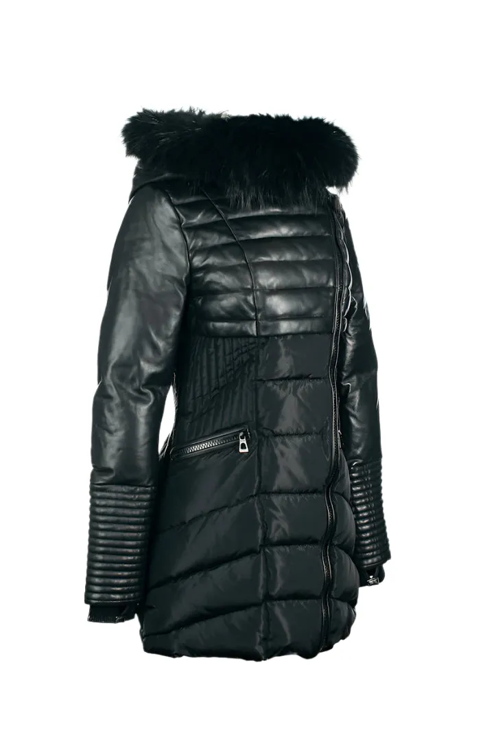 SYLVIA Leather Sleeved Down Parka: A Timeless Icon of Winter Elegance