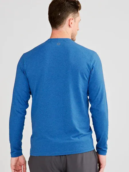 tasc Performance Men's Carrollton Long Sleeve Fitness T-Shirt in Galactic Blue Heather