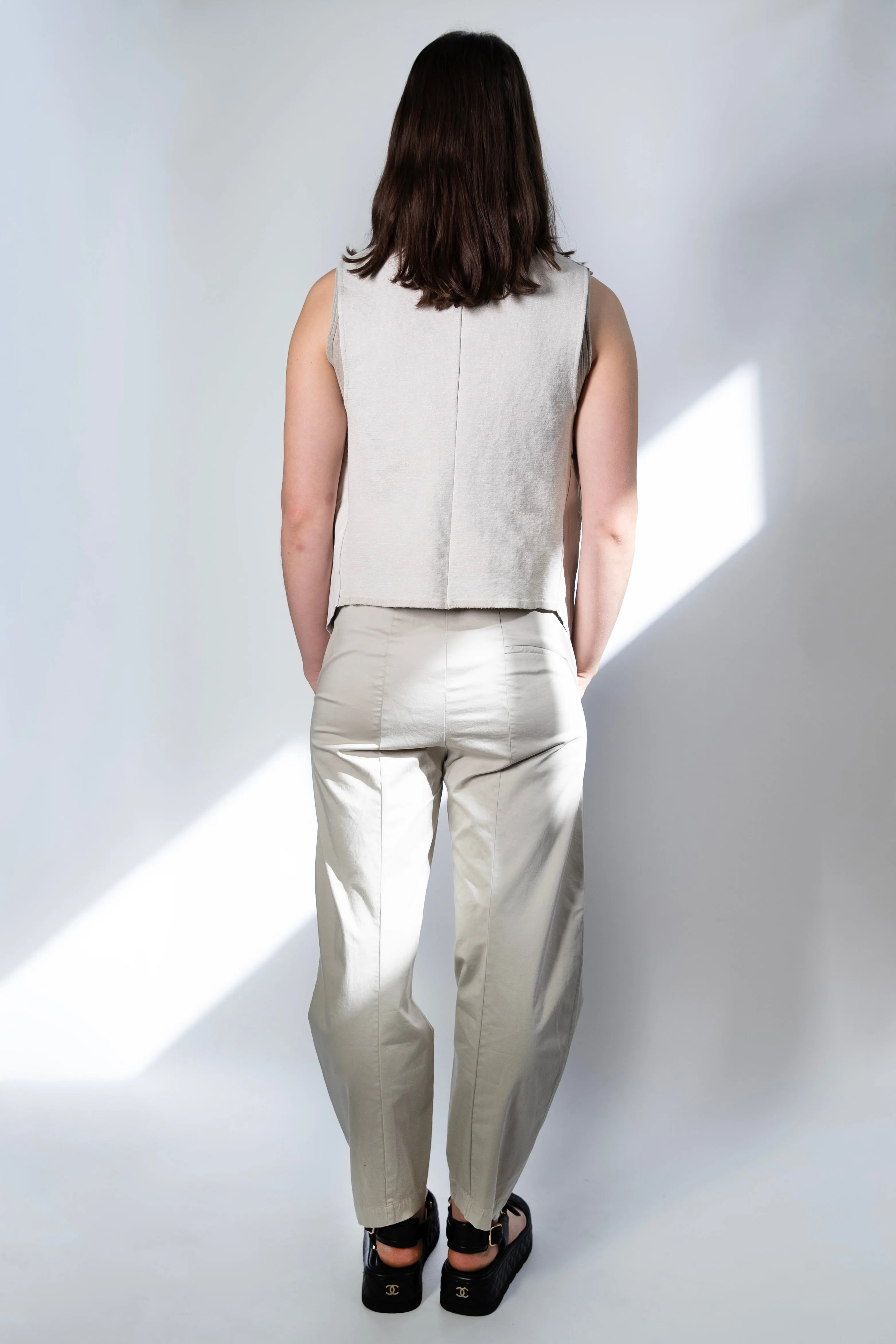 Transit Par Such Textured Leather Vest In Ivory