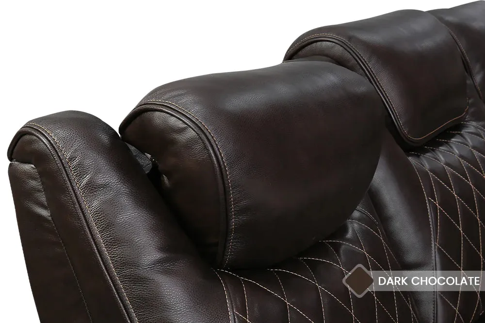 Valencia Oslo Leather Home Theater Seating Row of 2, Dark Chocolate