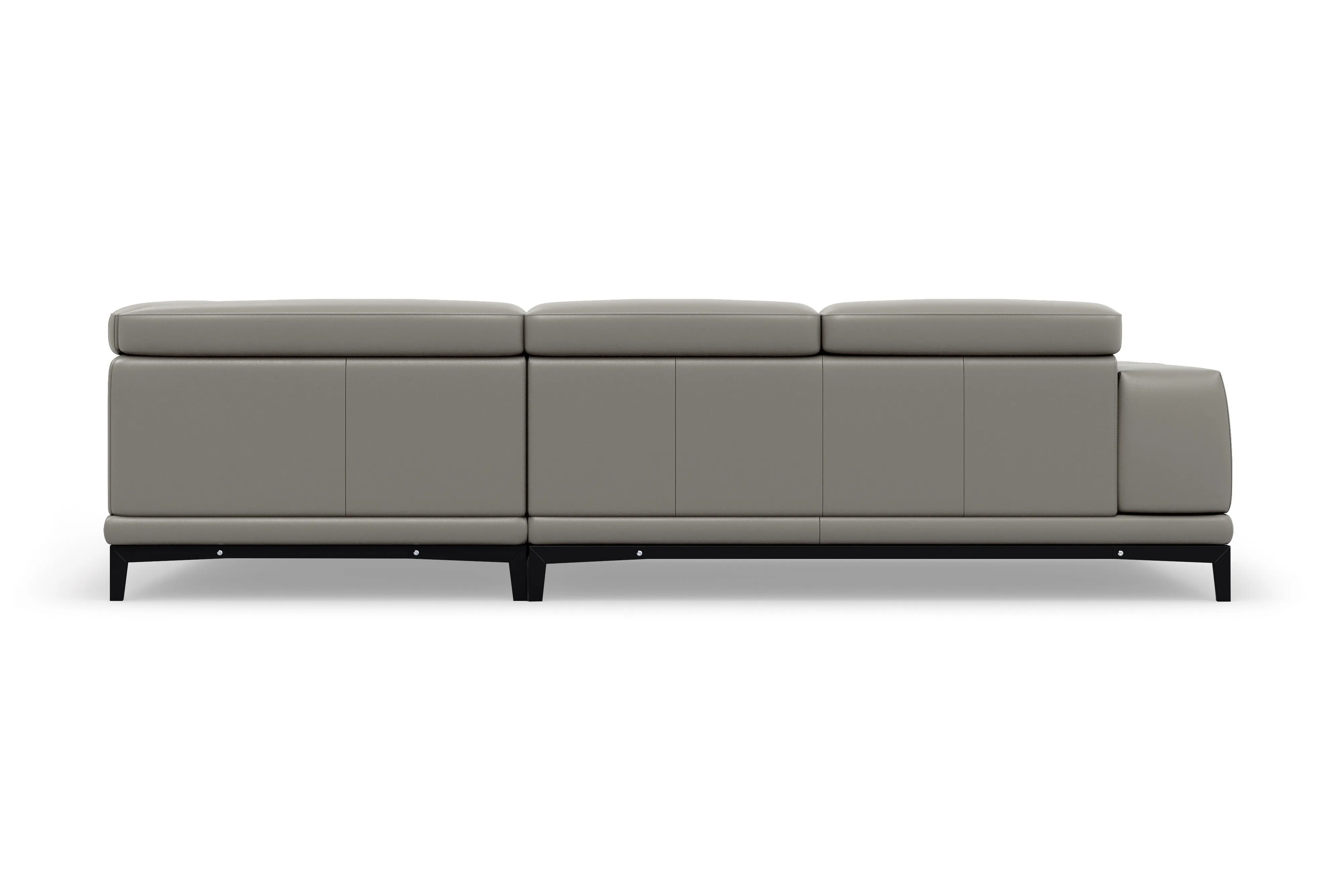 Valencia Valletta Top Grain Leather L-Shape with Right Chaise Sofa, Grey