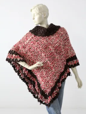 vintage asymmetrical knit poncho