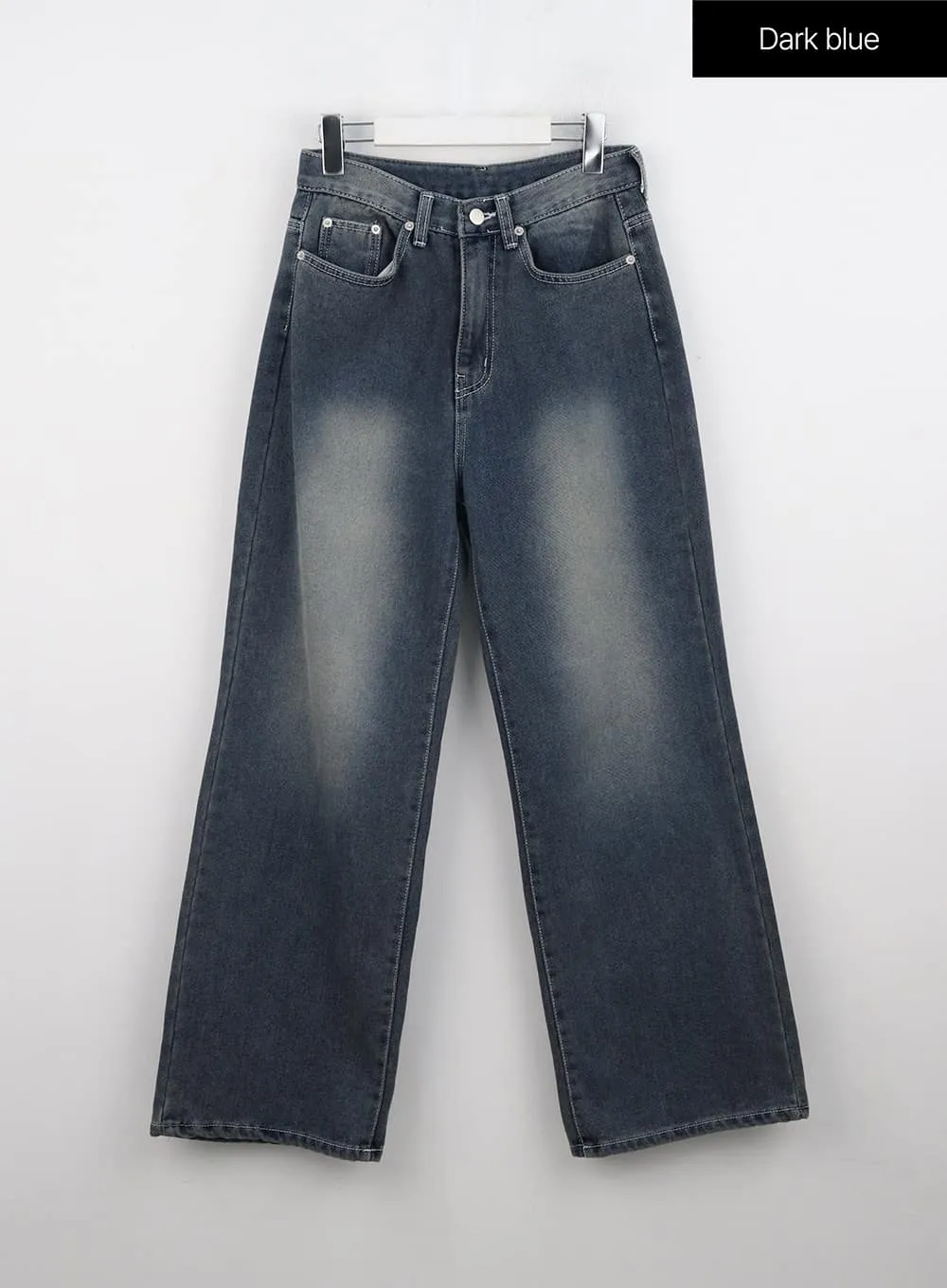 Washed Wide Leg Denim Jeans IN328