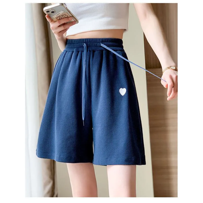 Wide-Leg Sports Houndstooth Casual Slimming Versatile High-Waisted Loose Fit Thin Shorts