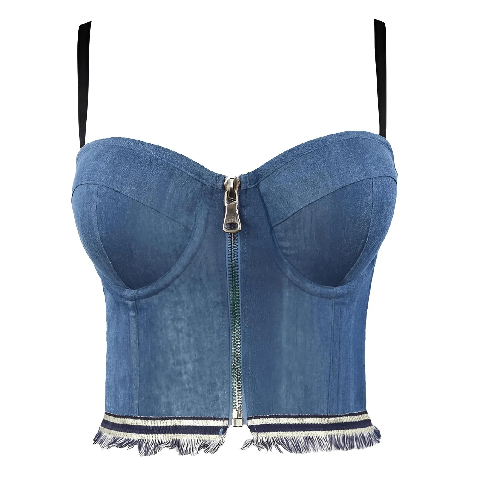 Women's Denim Bustier Crop Tops - 13 Styles!