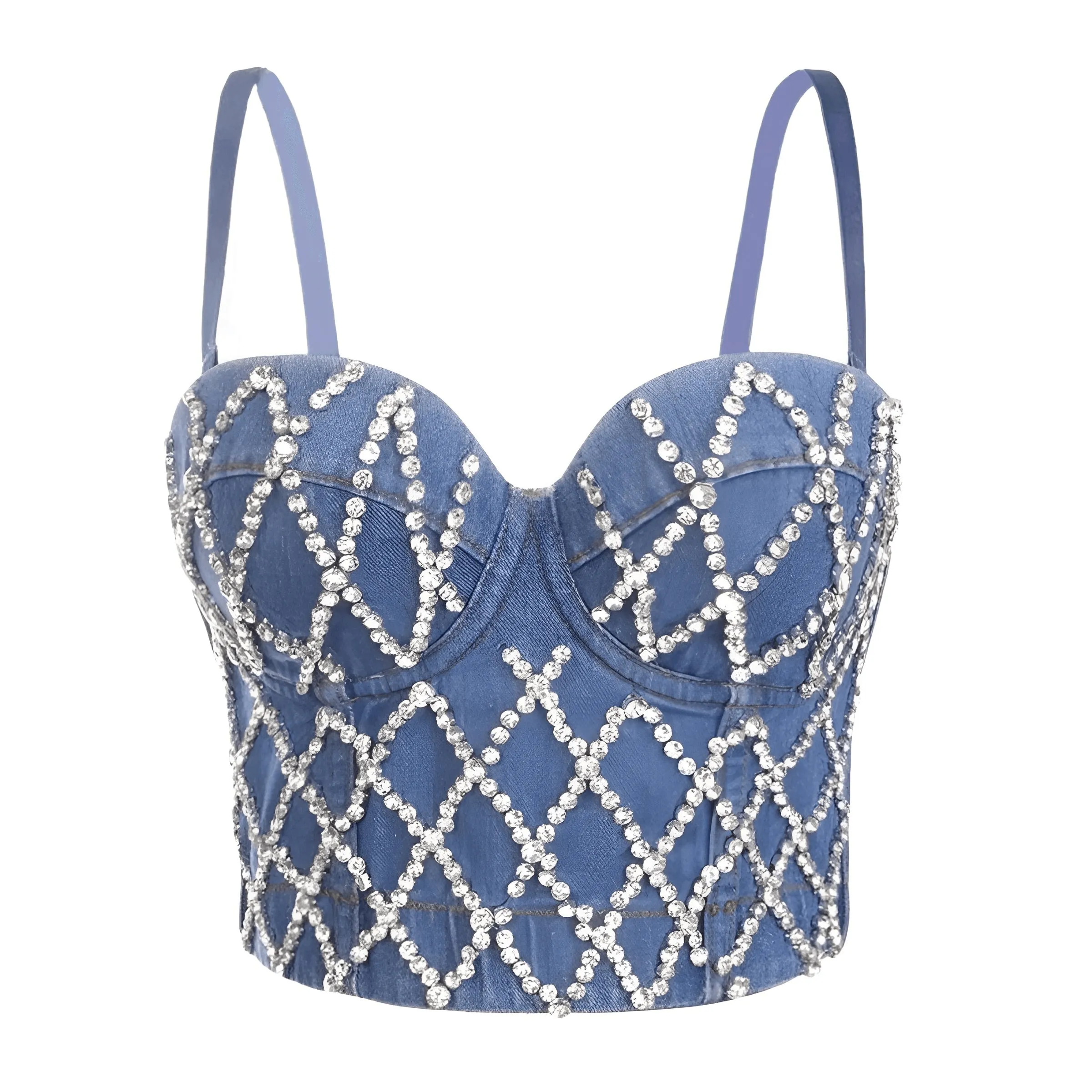 Women's Denim Bustier Crop Tops - 13 Styles!