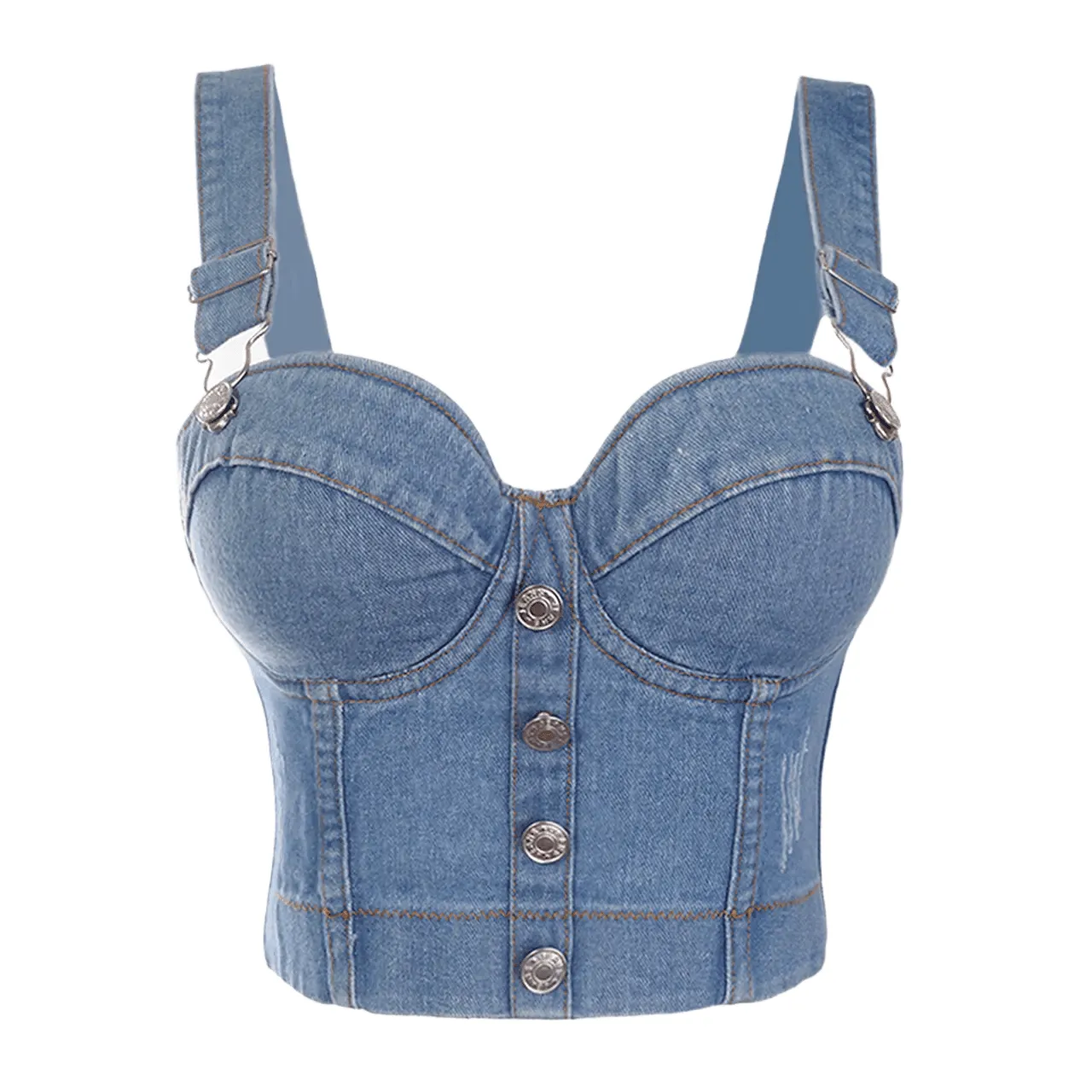 Women's Denim Bustier Crop Tops - 13 Styles!