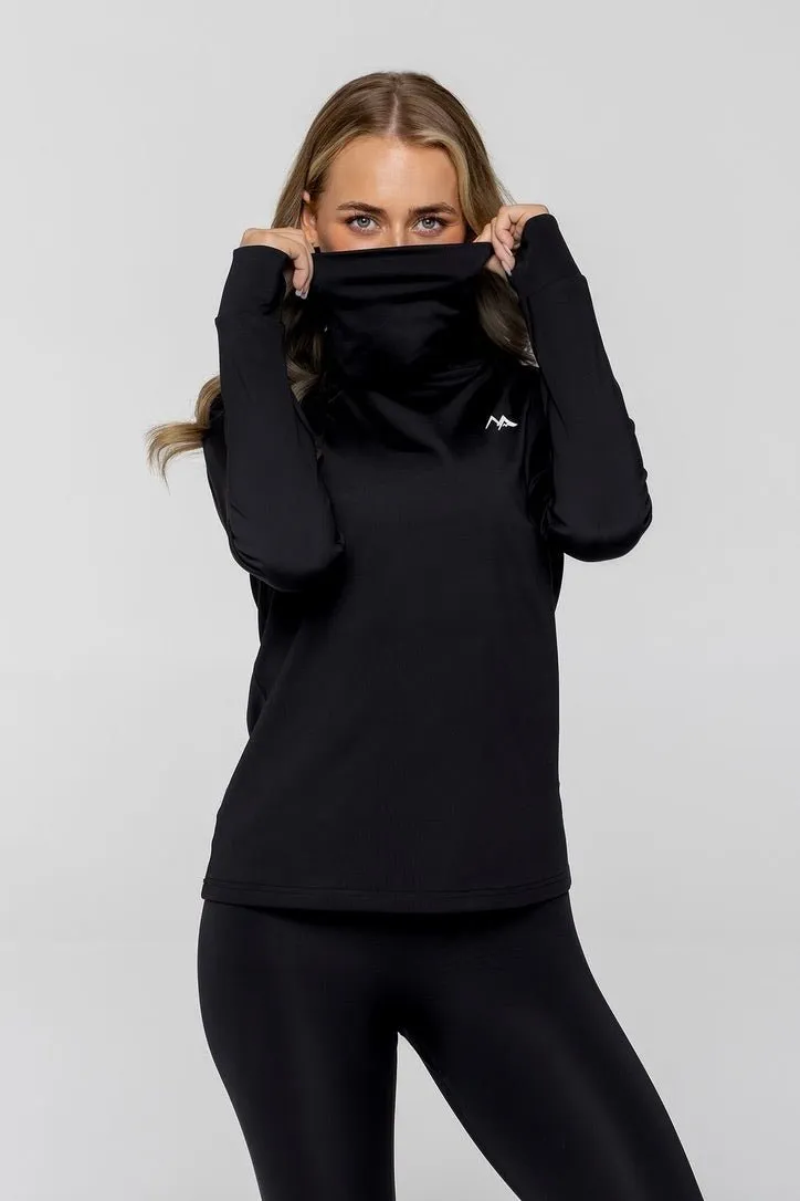 WOMEN'S THERMAL BASE LAYER TOP BLACK